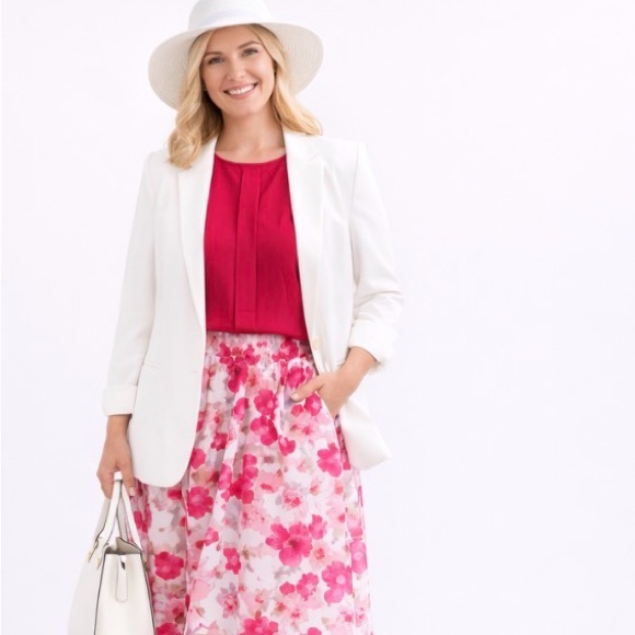 stradivarius White Blazer ✨ Two-Piece Power Pop Set – Size Large ✨ - Picture 3 of 16